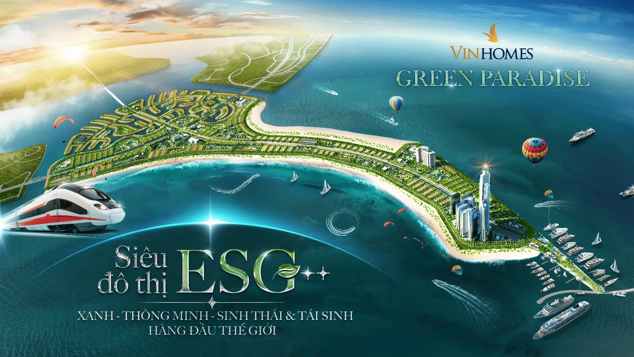 Mặt bằng vinhomes green paradise quy mô lớn, tích hợp tiện ích biển, đô thị xanh và nghỉ dưỡng đẳng cấp.
