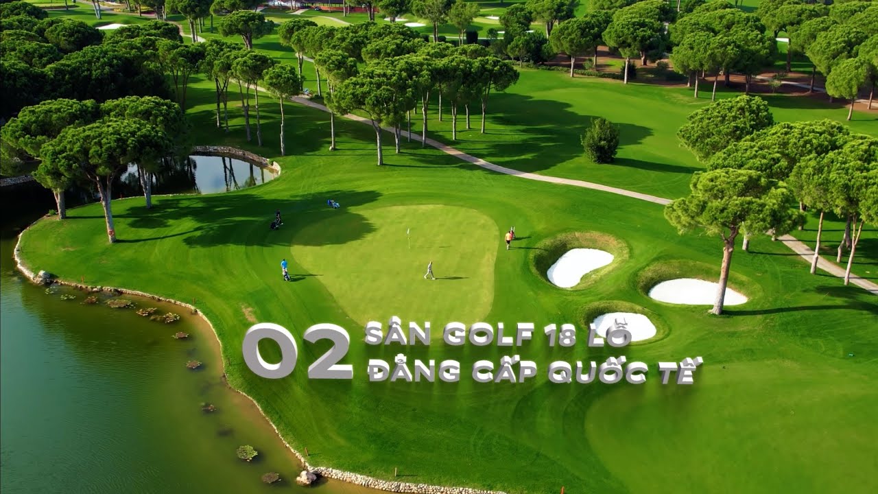 Hai sân golf 18 lỗ tại tiện ích Vinhomes Green Paradise được thiết kế chuẩn quốc tế, không gian xanh ven biển, điểm đến thể thao – nghỉ dưỡng cao cấp tại Vinhomes Green Paradise Cần Giờ.