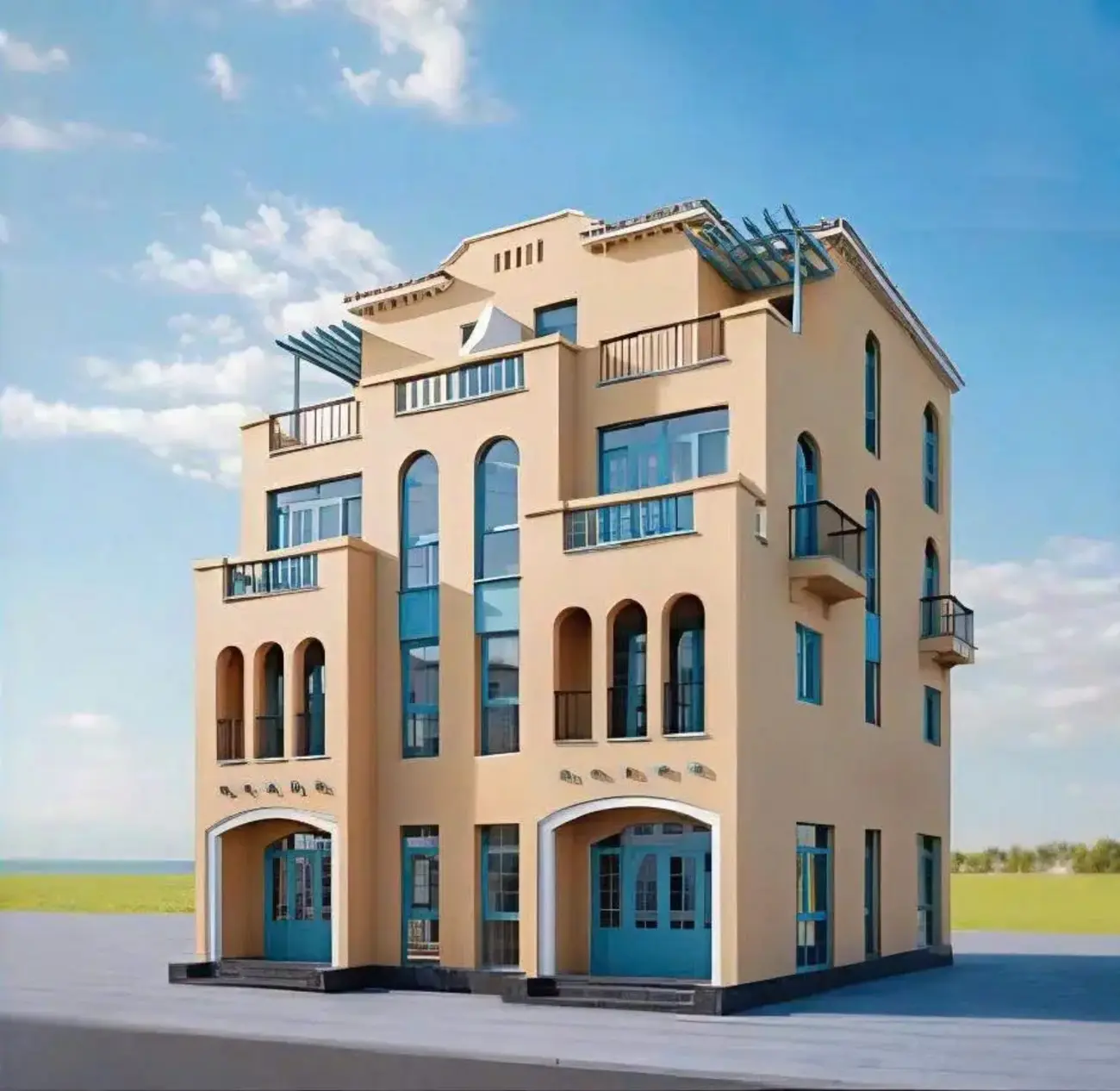 Nhà mẫu Vinhomes Green Paradise Cần Giờ - Biệt thự nổi bật với kiến trúc da dạng.